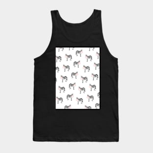 Zebra pattern, Pink bubble gum, Kids art, Funny art, Animal, Kids room, Modern art, Wall art, Print, Minimalistic, Modern, Humor, Black and white Tank Top